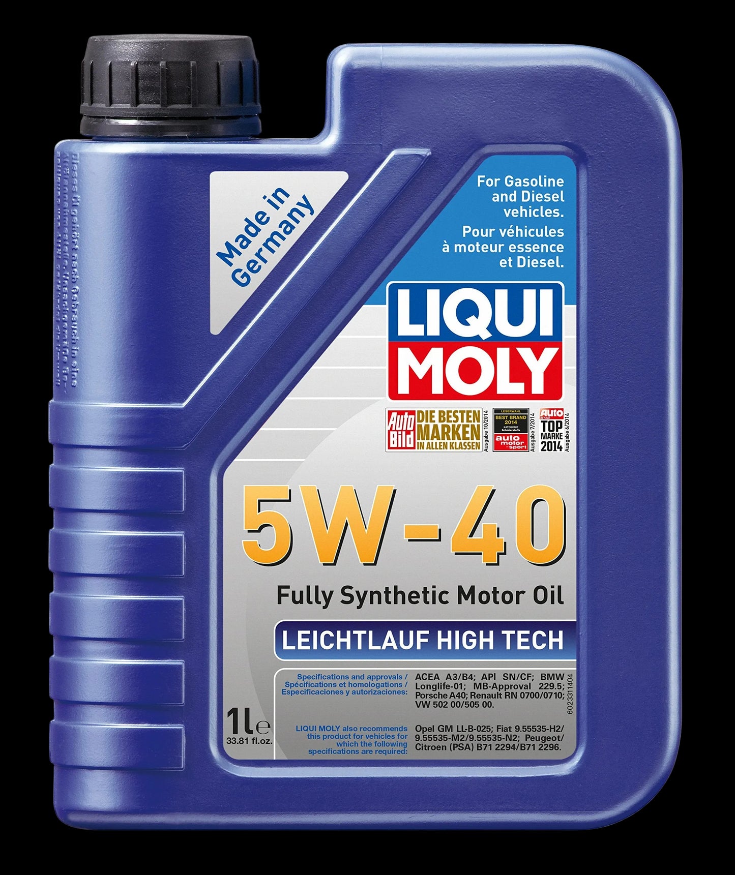 Liqui Moly 5W40 Leichtlauf High Tech Engine Oil (1 Liter) LM2332 image 0