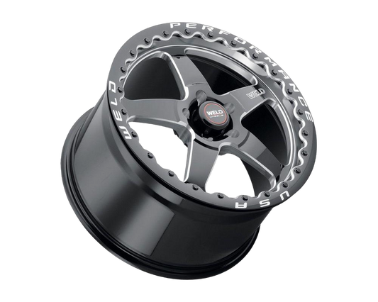 Weld Ventura Beadlock S904 Wheel 17x10 5x120 42mm Gloss Black - Black Ring EACH image 1