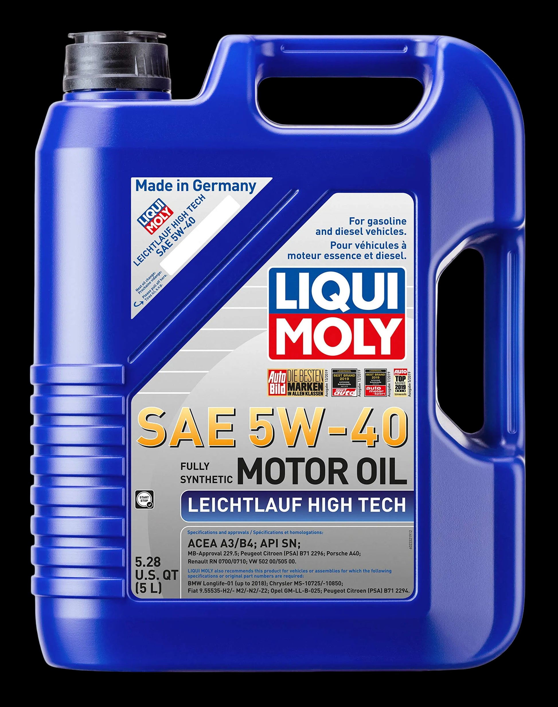 Liqui Moly 5W40 Leichtlauf High Tech Engine Oil (5 Liter) LM2332 image 0