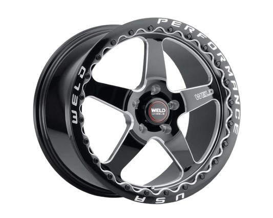 Weld Ventura Beadlock S904 Wheel 17x10 5x120 42mm Gloss Black - Black Ring EACH image 0