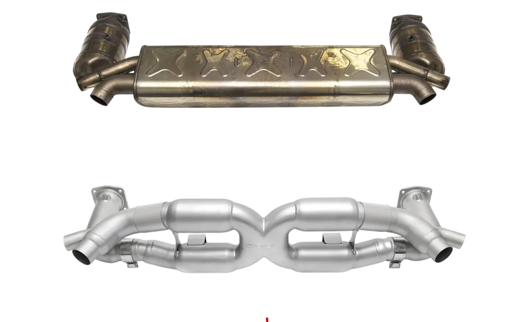SOUL Performance Porsche 991 Turbo Competition X-Pipe Exhaust System w/ Satin Straight Cut Single Wall Tips