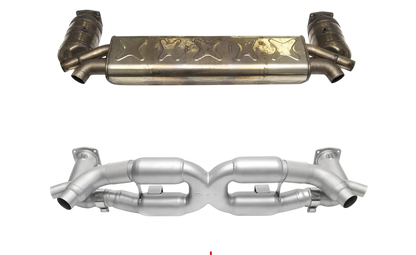 SOUL Performance Porsche 991 Turbo Competition X-Pipe Exhaust System w/ Satin Straight Cut Single Wall Tips
