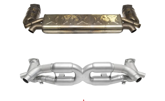 SOUL Performance Porsche 991 Turbo Competition X-Pipe Exhaust System w/ Satin Straight Cut Single Wall Tips