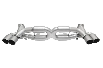 SOUL Performance Porsche 991 Turbo Competition X-Pipe Exhaust System w/ Satin Straight Cut Single Wall Tips