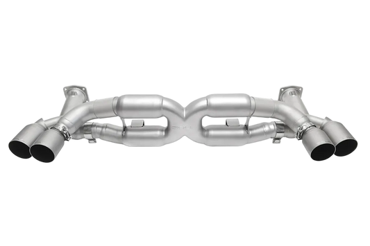 SOUL Performance Porsche 991 Turbo Competition X-Pipe Exhaust System w/ Satin Straight Cut Single Wall Tips