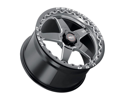 Weld Ventura Beadlock S904 Wheel 17x10 5x120 42mm Gloss Black - Black Ring EACH image 1